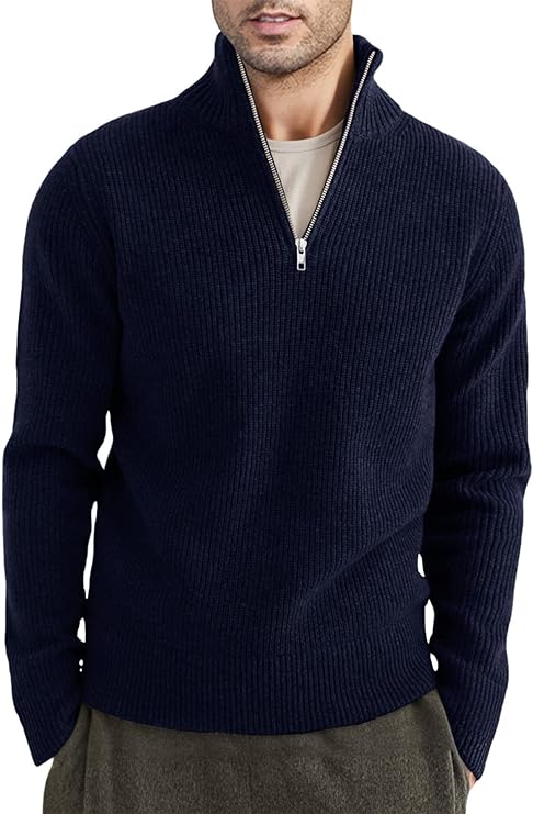 Men's Zipped Sweater Italian Design Cotton Blend