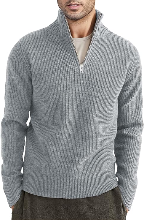 Men's Zipped Sweater Italian Design Cotton Blend