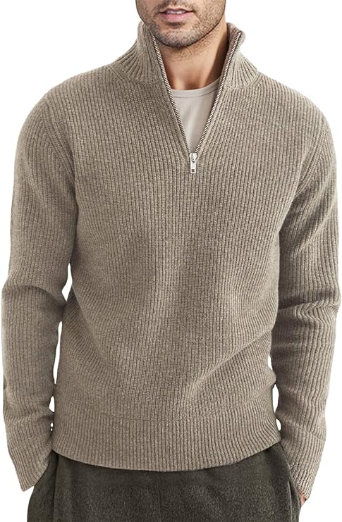 Men's Zipped Sweater Italian Design Cotton Blend