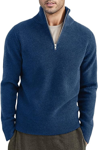 Men's Zipped Sweater Italian Design Cotton Blend