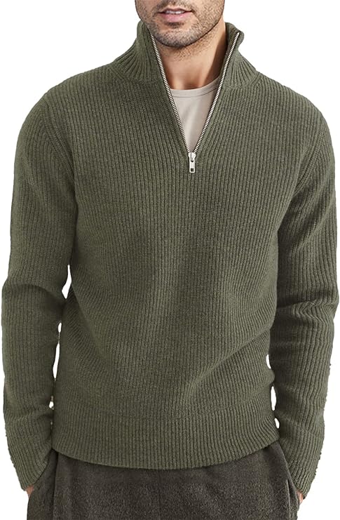 Men's Zipped Sweater Italian Design Cotton Blend