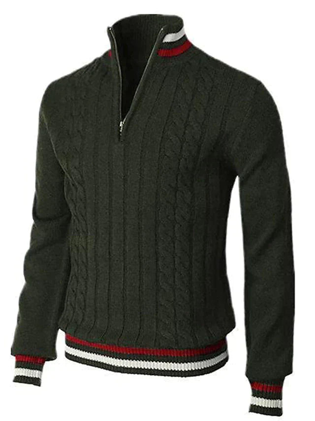 Men's Zipped Sweater Stylish Knitted Soft Material