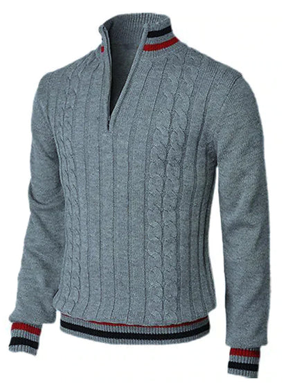 Men's Zipped Sweater Stylish Knitted Soft Material