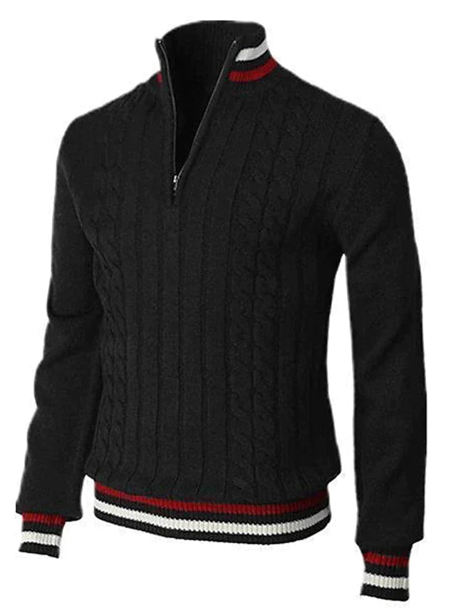 Men's Zipped Sweater Stylish Knitted Soft Material
