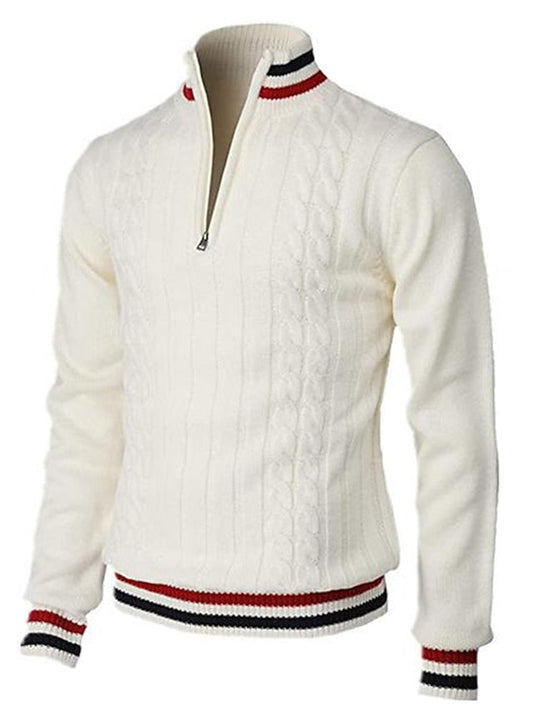 Men's Zipped Sweater Stylish Knitted Soft Material