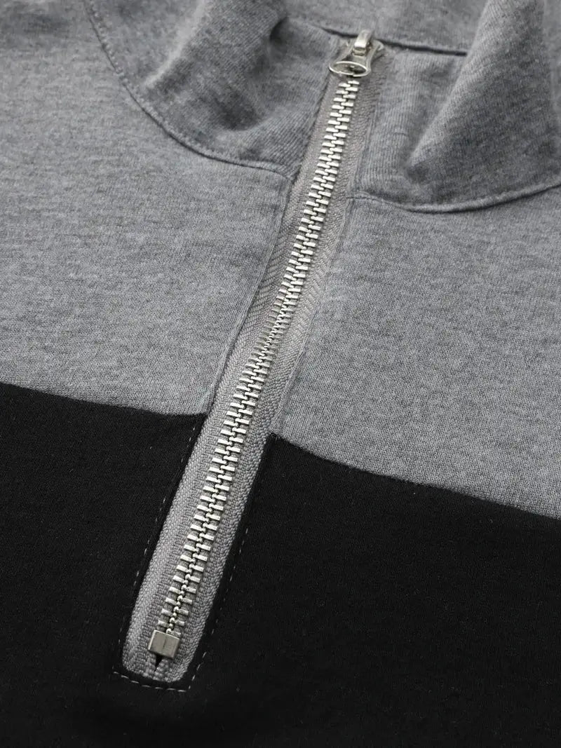 Men's Zipper Sweater Modern Fleece Style