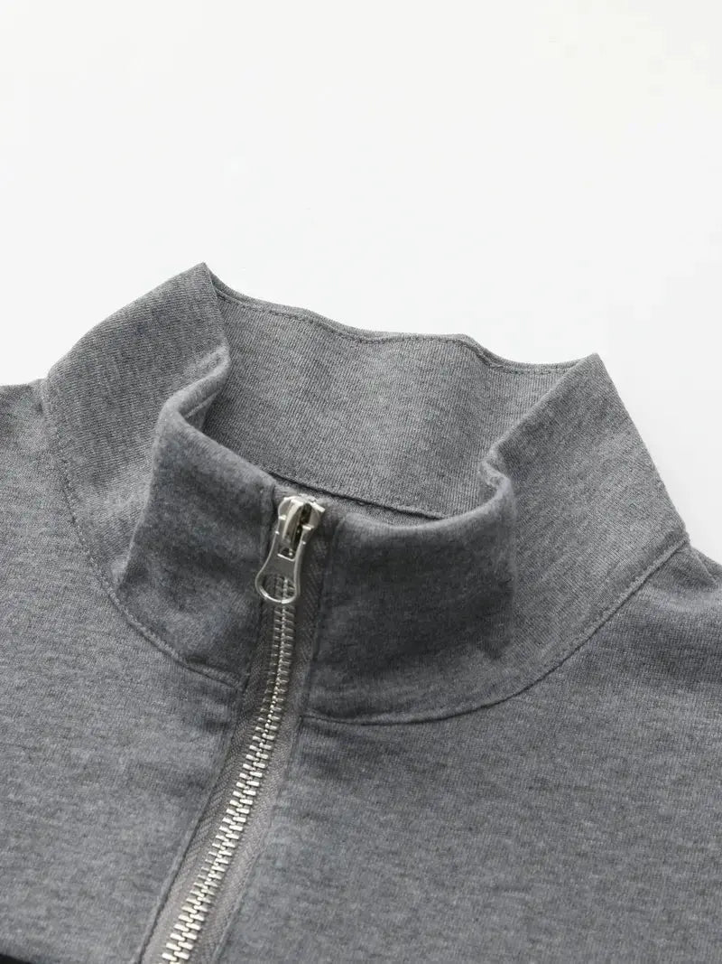 Men's Zipper Sweater Modern Fleece Style