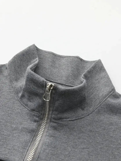 Men's Zipper Sweater Modern Fleece Style