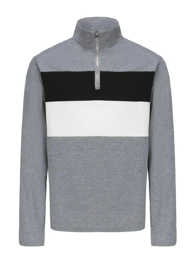 Men's Zipper Sweater Modern Fleece Style
