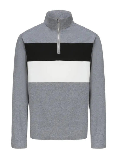 Men's Zipper Sweater Modern Fleece Style
