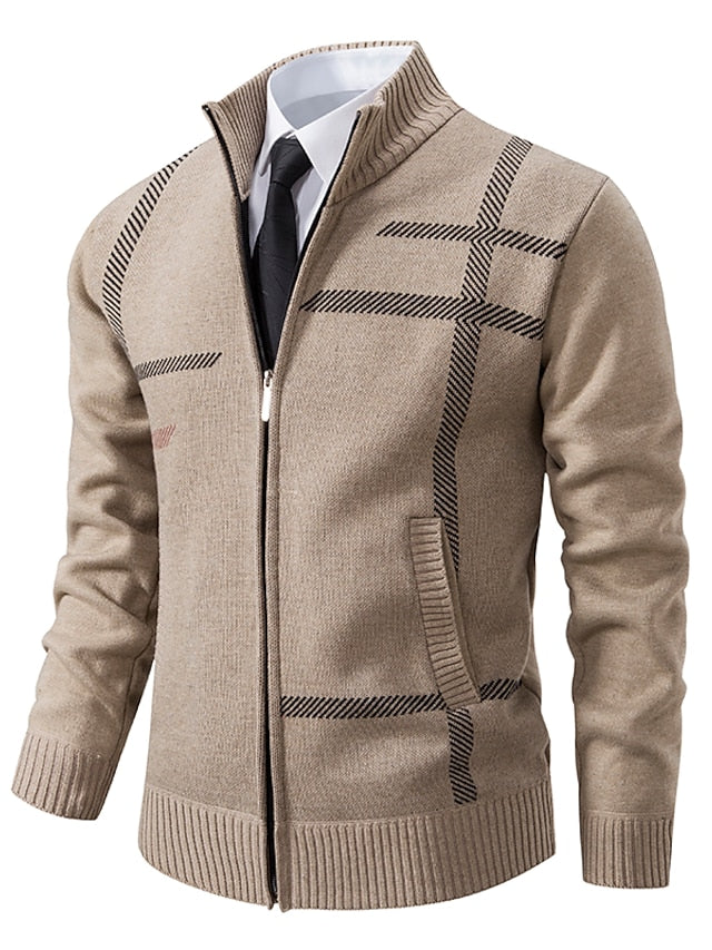 Men's Zipper Sweater Stylishly Knitted