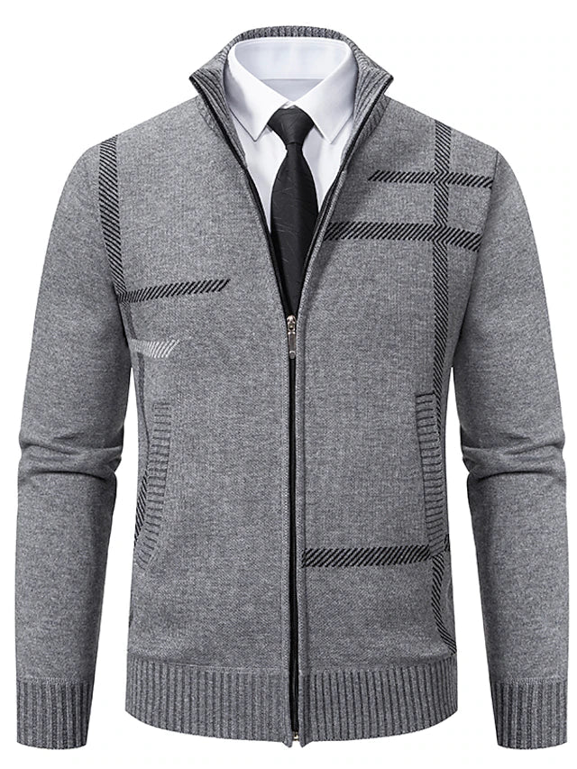 Men's Zipper Sweater Stylishly Knitted