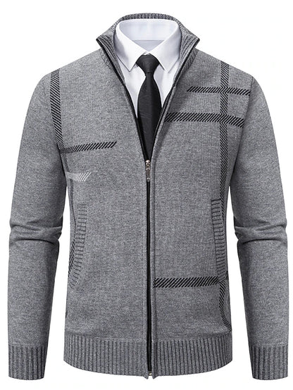 Men's Zipper Sweater Stylishly Knitted