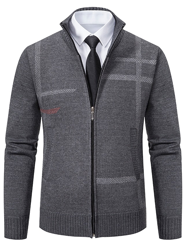 Men's Zipper Sweater Stylishly Knitted