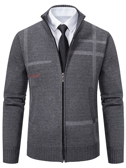 Men's Zipper Sweater Stylishly Knitted