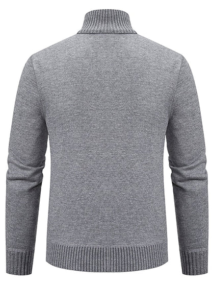 Men's Zipper Sweater Stylishly Knitted