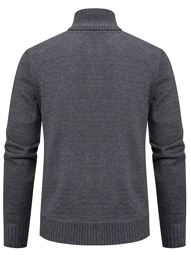 Men's Zipper Sweater Stylishly Knitted
