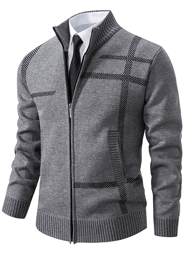 Men's Zipper Sweater Stylishly Knitted