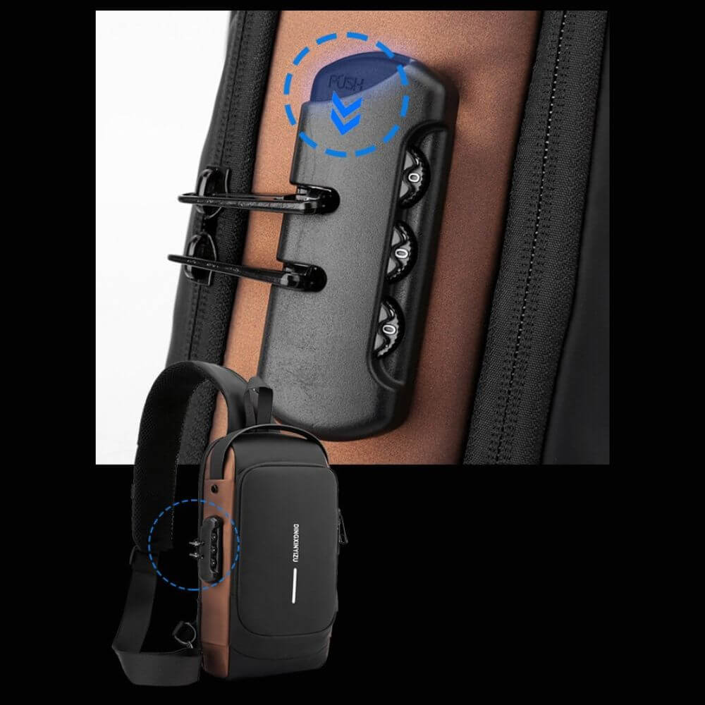 Men's bag with anti-theft protection