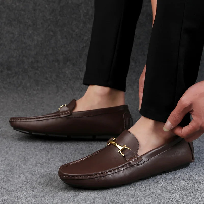 Men's breathable PU leather moccasins