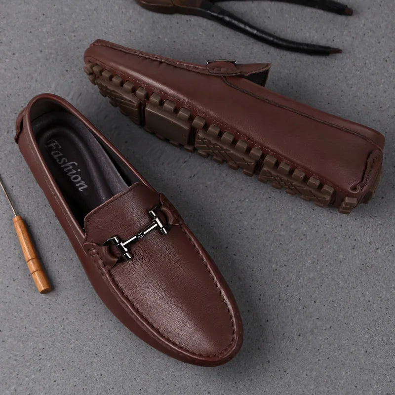 Men's breathable PU leather moccasins