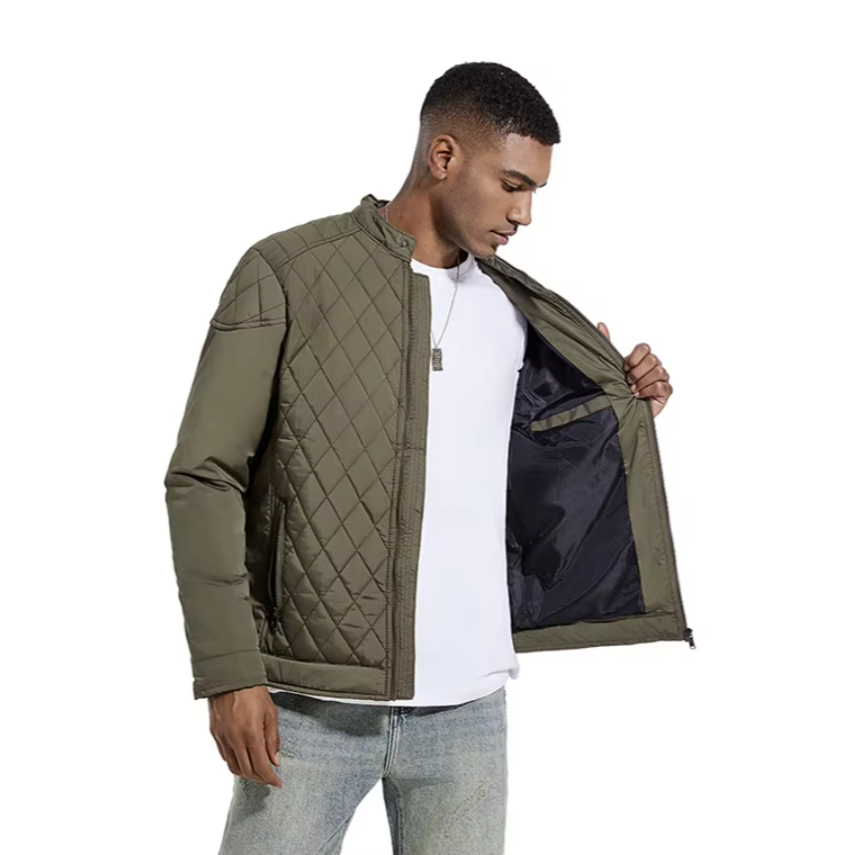 Men's cotton quilted bomber jacket