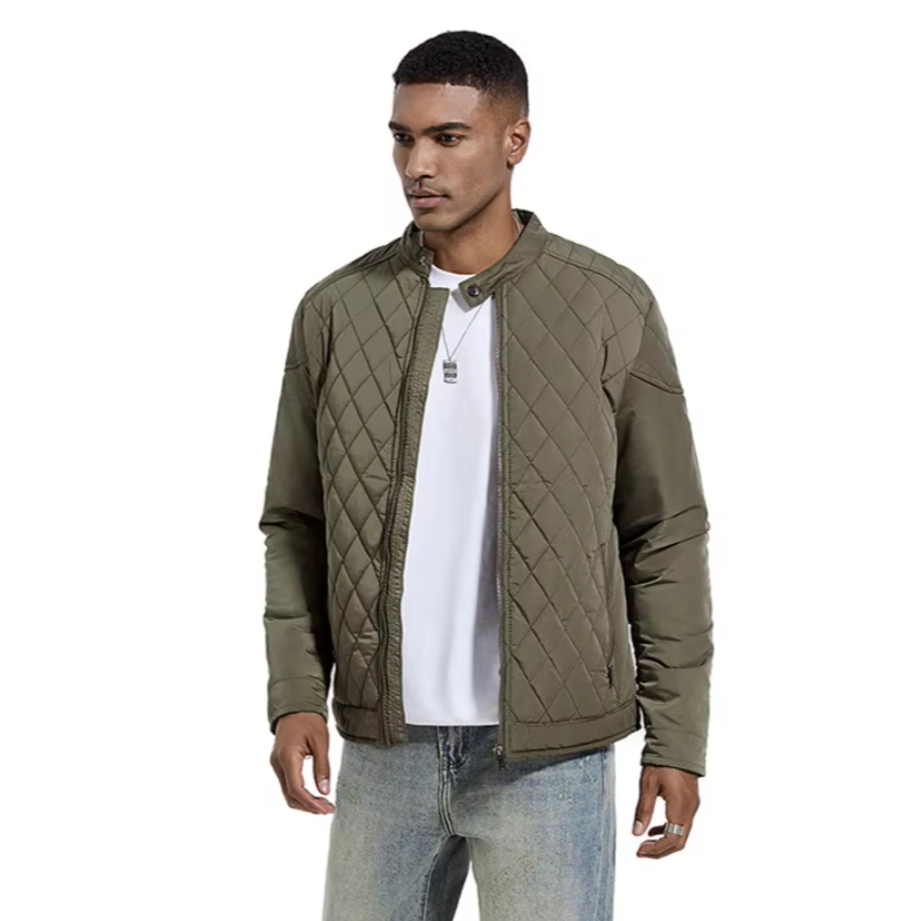 Men's cotton quilted bomber jacket