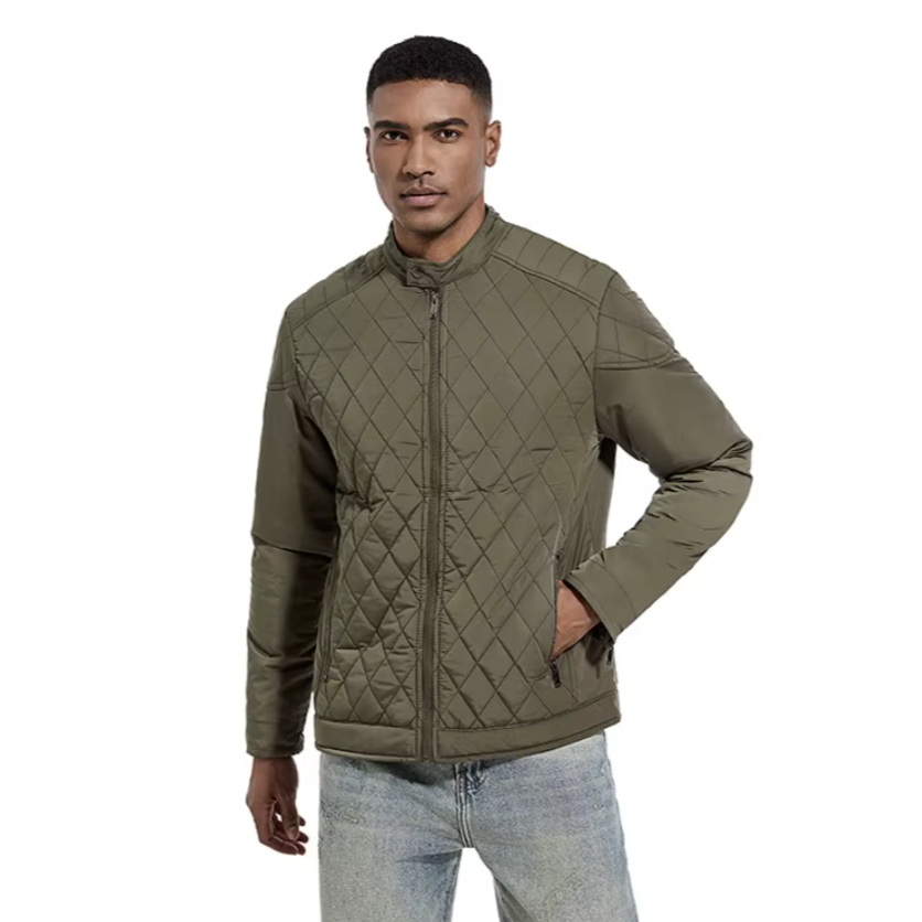Men's cotton quilted bomber jacket