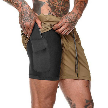 Men's double-layer beach shorts