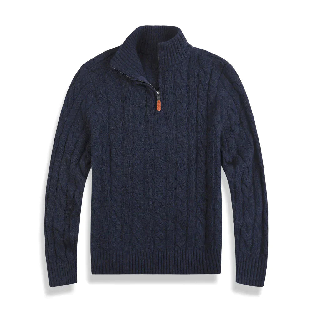 Men's half-zip cardigan