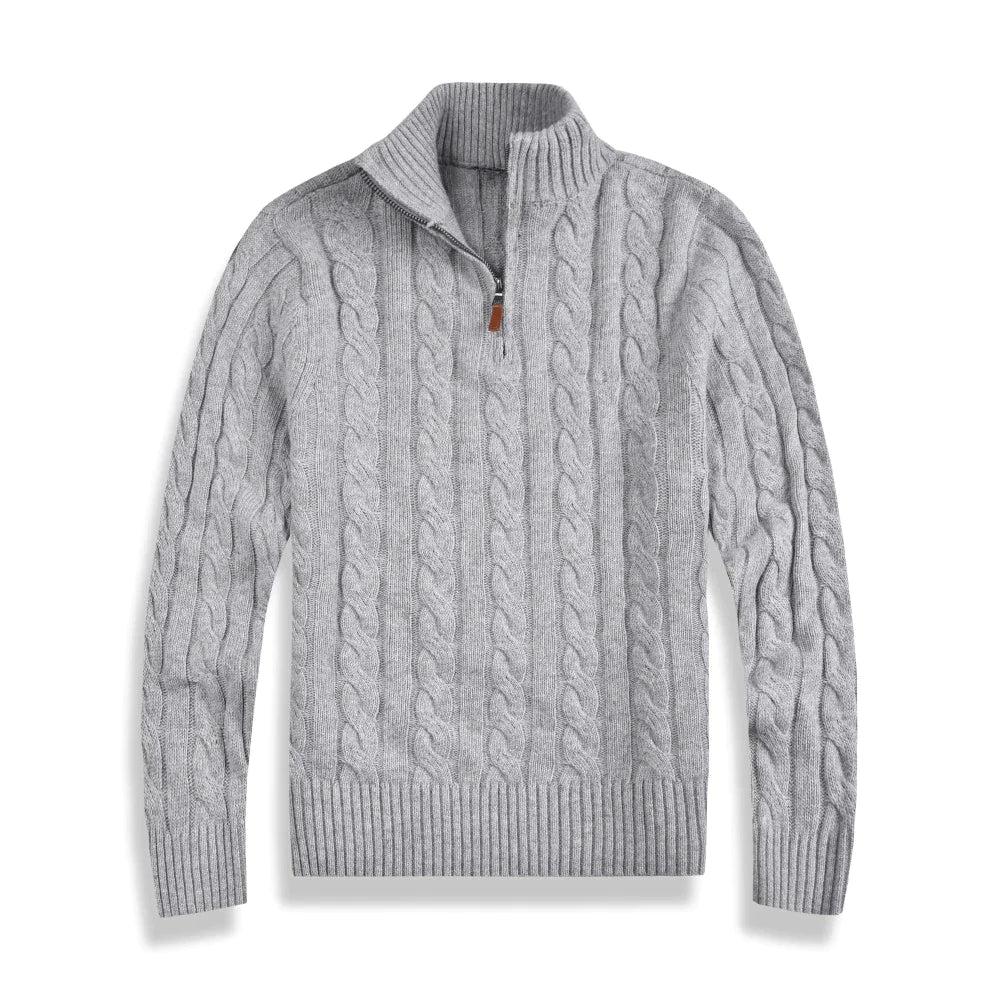 Men's half-zip cardigan
