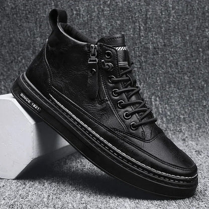 Men's high leather style ankle boots