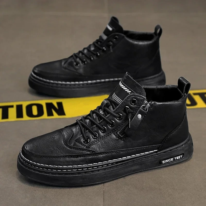 Men's high leather style ankle boots