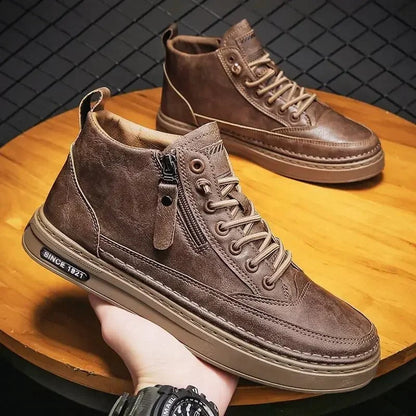 Men's high leather style ankle boots