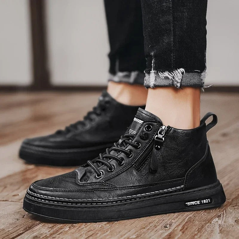 Men's high leather style ankle boots