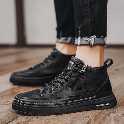 Men's high leather style ankle boots