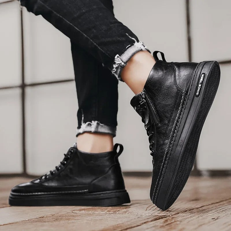 Men's high leather style ankle boots