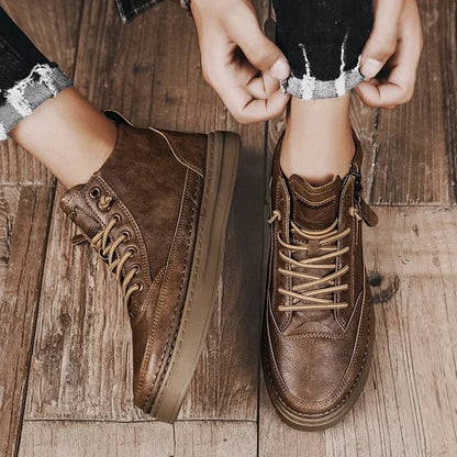 Men's high leather style ankle boots