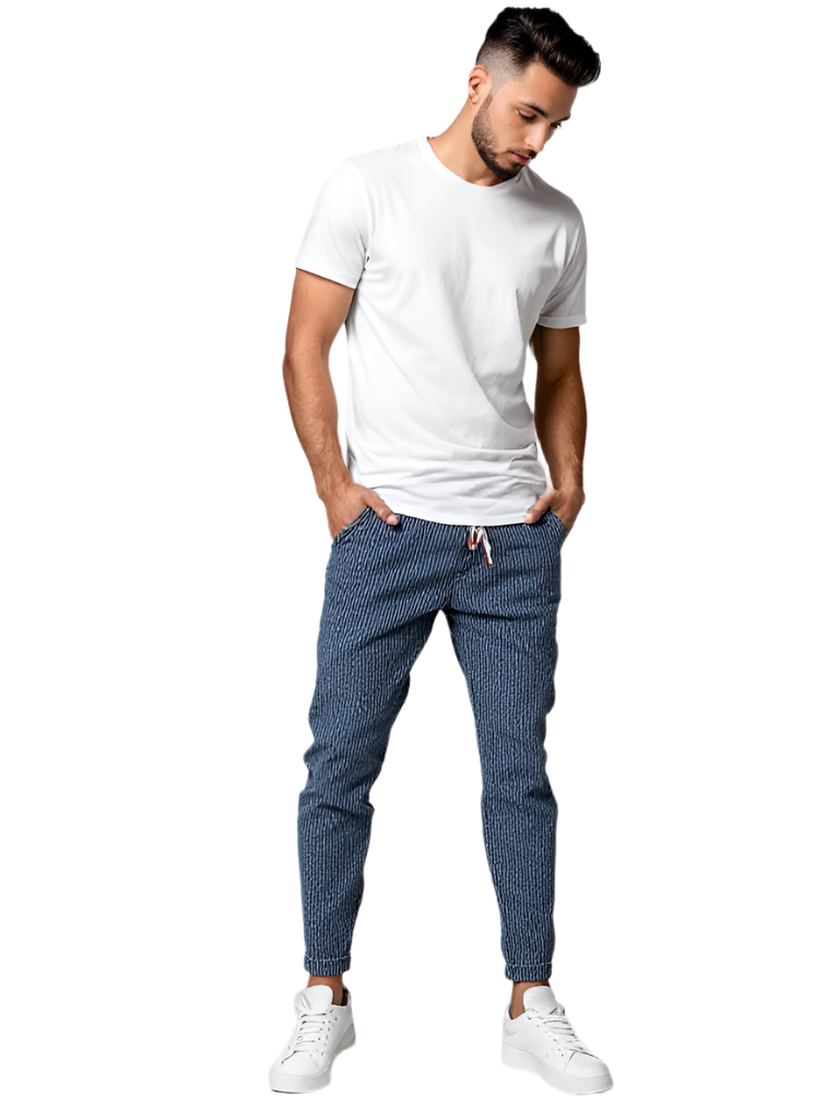 Men's jogging trousers corduroy with adjustable drawstring