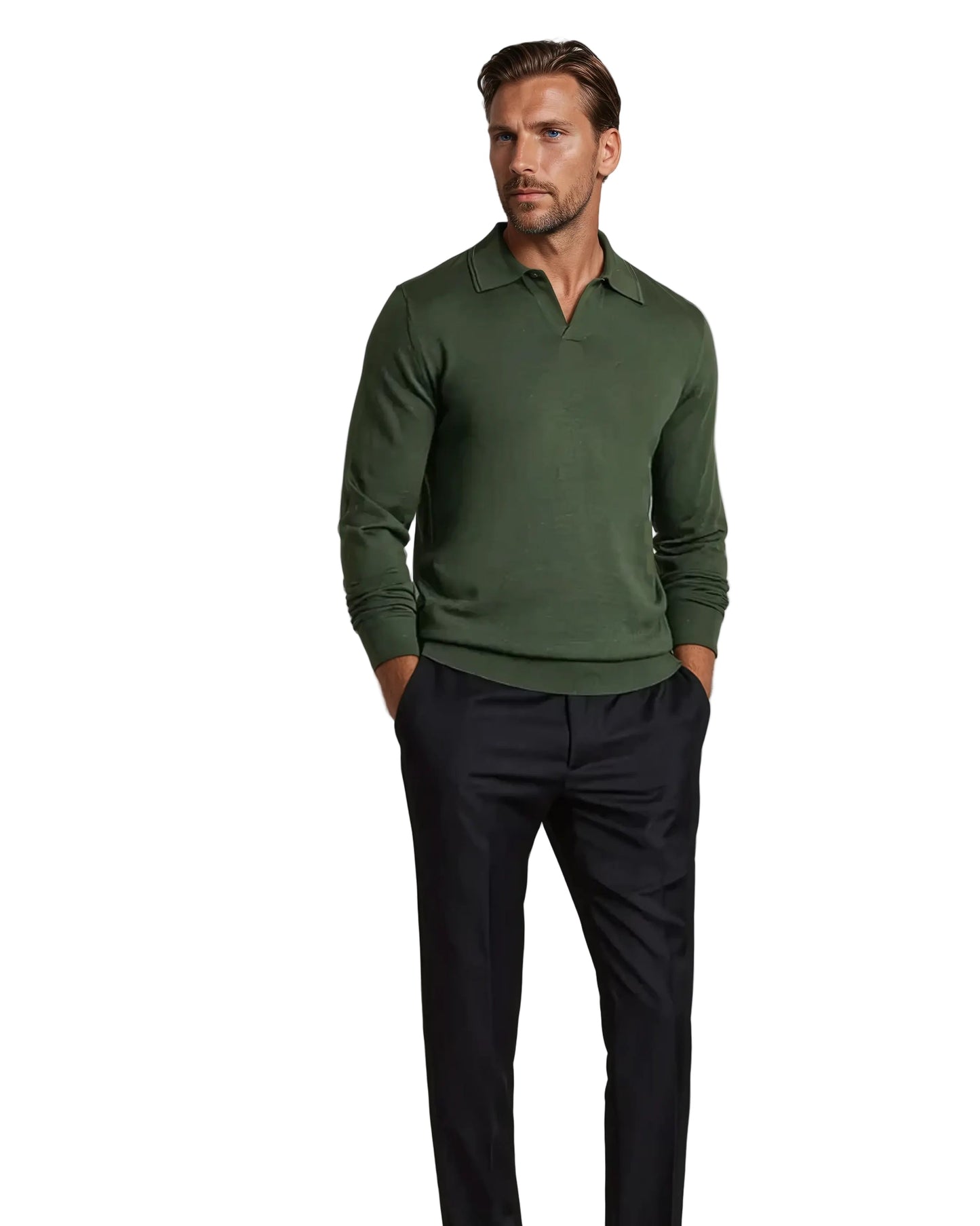 Men's long-sleeved polo shirt Casual