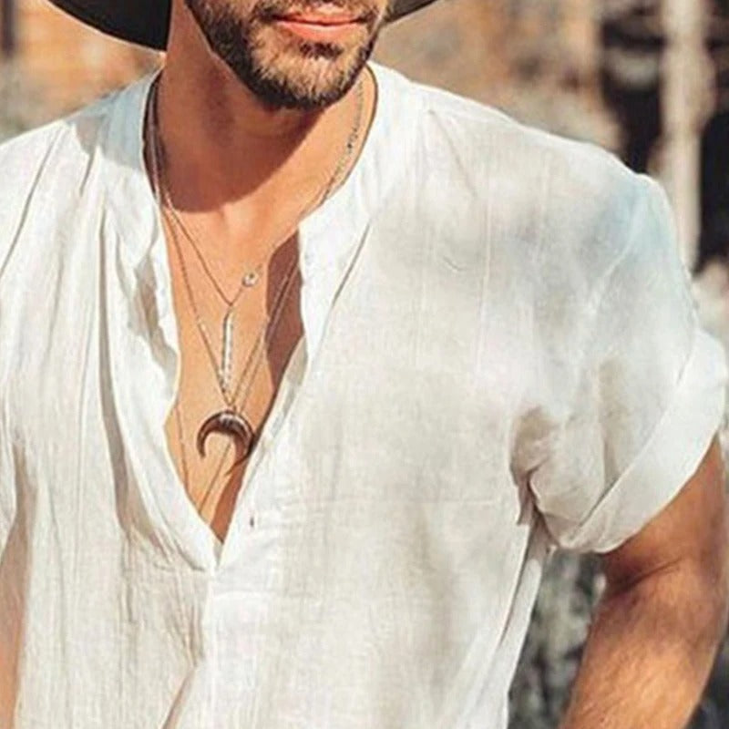Men's shirts cotton linen Style