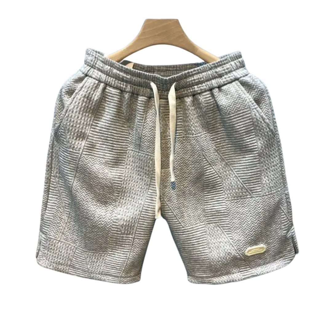 Men's shorts with wave pattern and drawstring