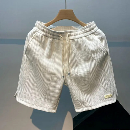 Men's shorts with wave pattern and drawstring