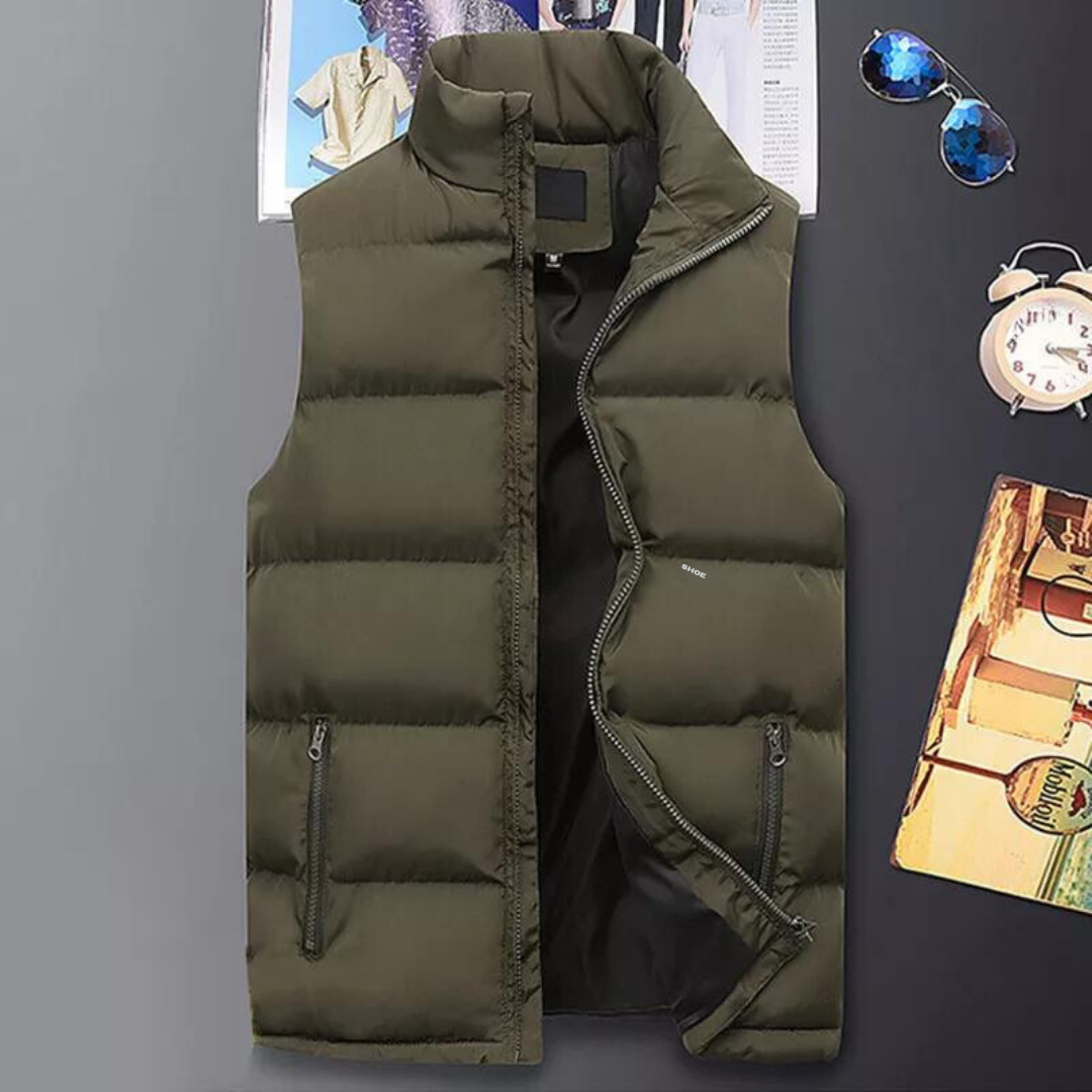Men's sleeveless quilted puffer jacket
