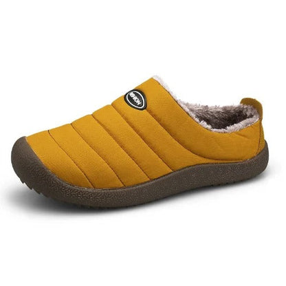 Men's slip-on winter shoes with plush lining and rubber soles