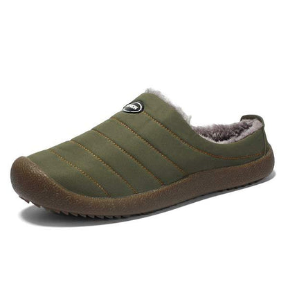 Men's slip-on winter shoes with plush lining and rubber soles