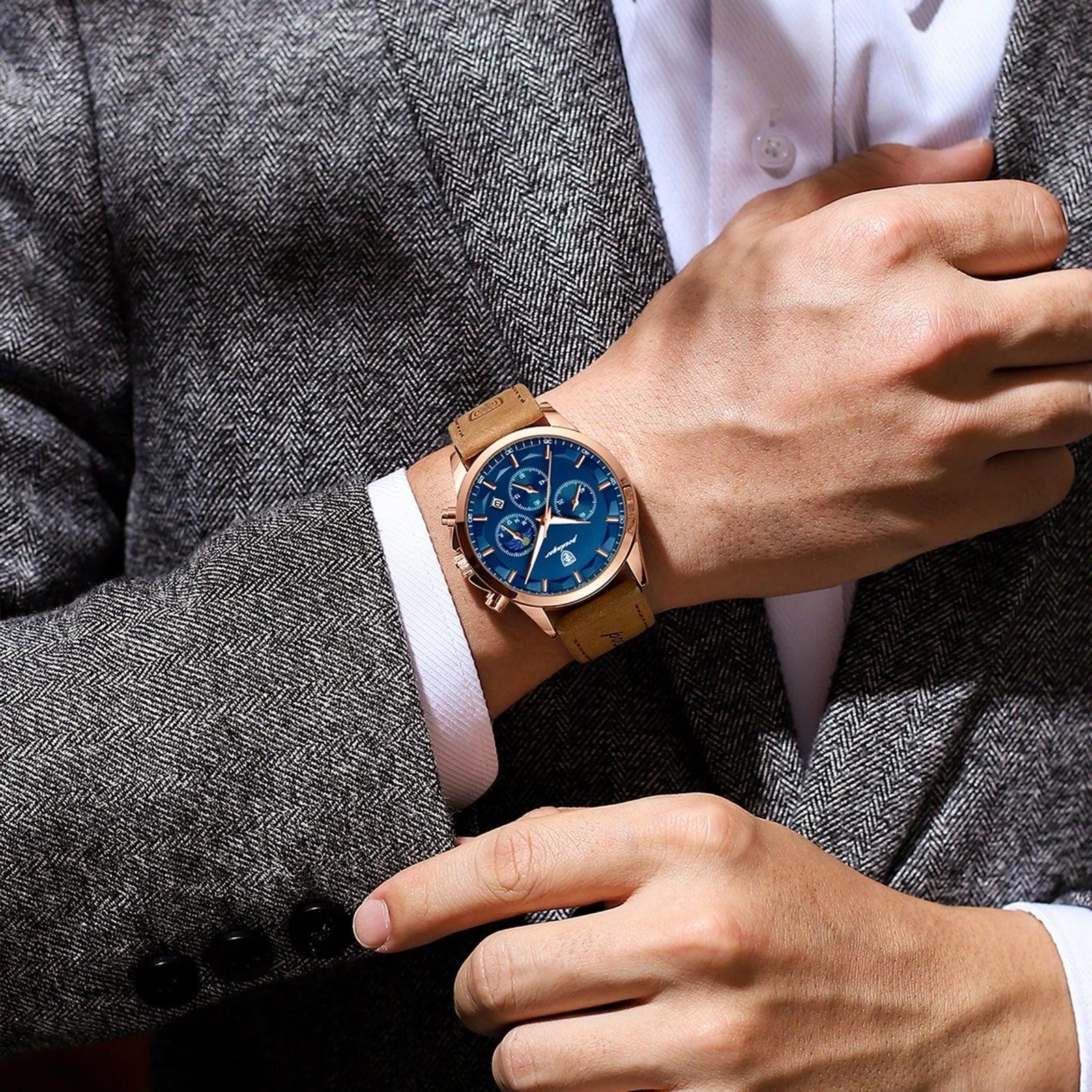 Men's waterproof chronograph watch
