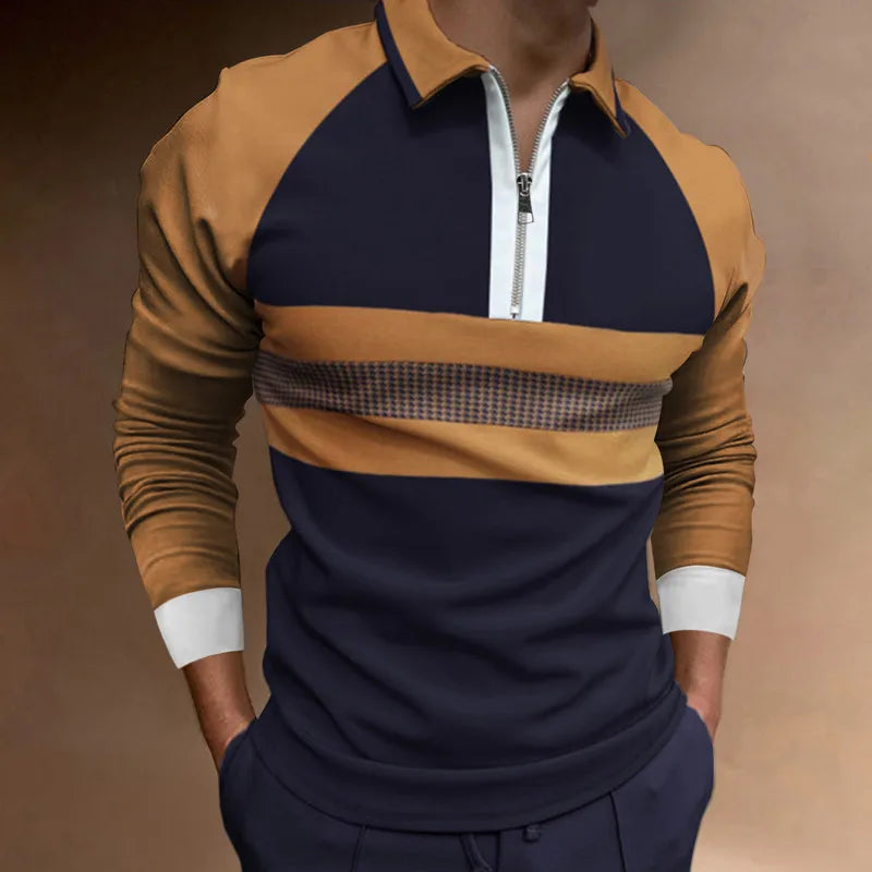 Men's zipped polo shirt