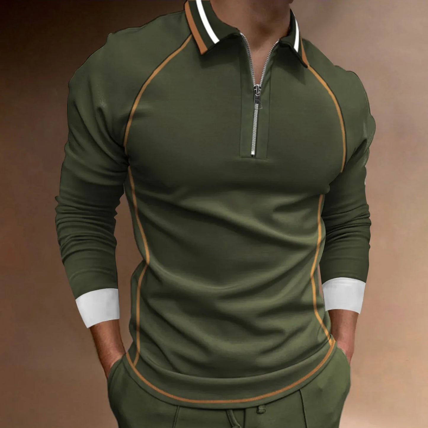 Men's zipped polo shirt