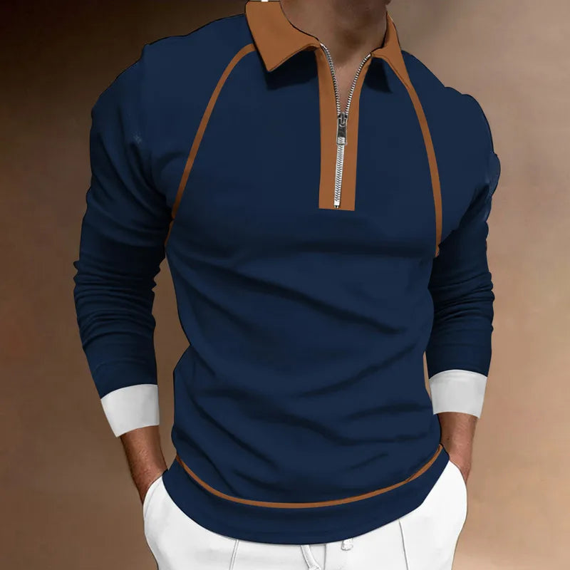 Men's zipped polo shirt